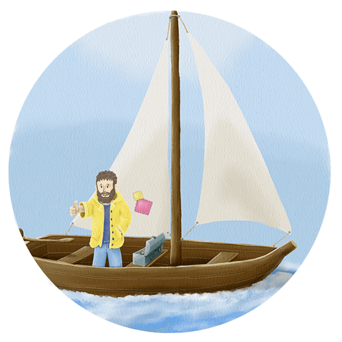 Sailor giving a thumbs up from a sailboat